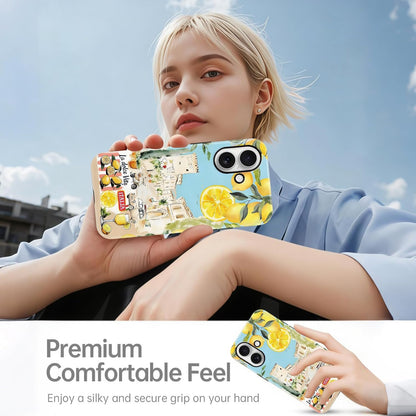Summer Italian Vacation Lemon Collage Phone Case for iPhone 16 Case Shockproof TPU and Hard PC Protective Compatible with MagSafe Designed Cover Funda for iPhone 16 6.1 Inch