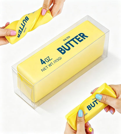 Butter Squishy Slow Rising Squeeze Toys, Yellow, 1PC | Soft Butter Stick Squishy, Fidget Toys and Stress Balls, For Adult, Office Desk Toys, Party Favors & Birthday Gifts