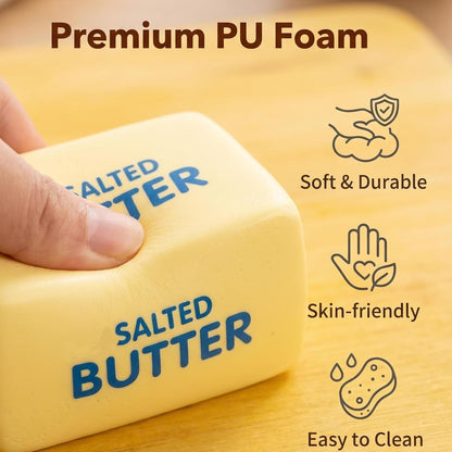 Butter Squishy Slow Rising Squeeze Toys, Yellow, 1PC | Soft Butter Stick Squishy, Fidget Toys and Stress Balls, For Adult, Office Desk Toys, Party Favors & Birthday Gifts