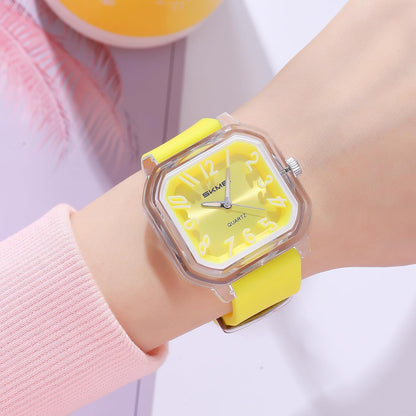 Gosasa Women’s Quartz Watch Big Arabic Numbers Easy to Read Square Watch | Colorful Silicone Strap,Casual Ladies Analog Wrist Watch,30M Water Resistant