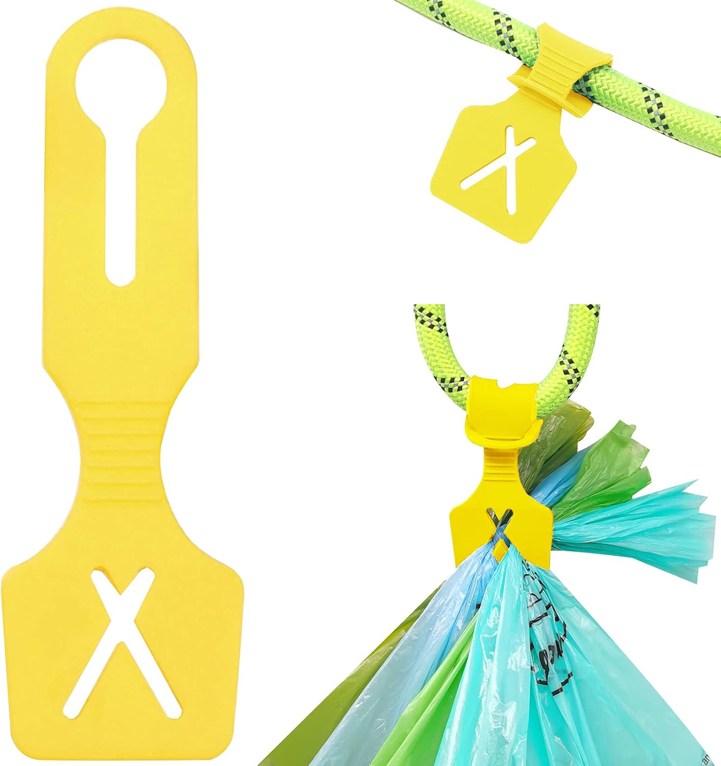 Dog Poop Carrier for Leash Rope Silicon Doggie Poo Carrier for Lead (Lemon Yellow, 1 Count)