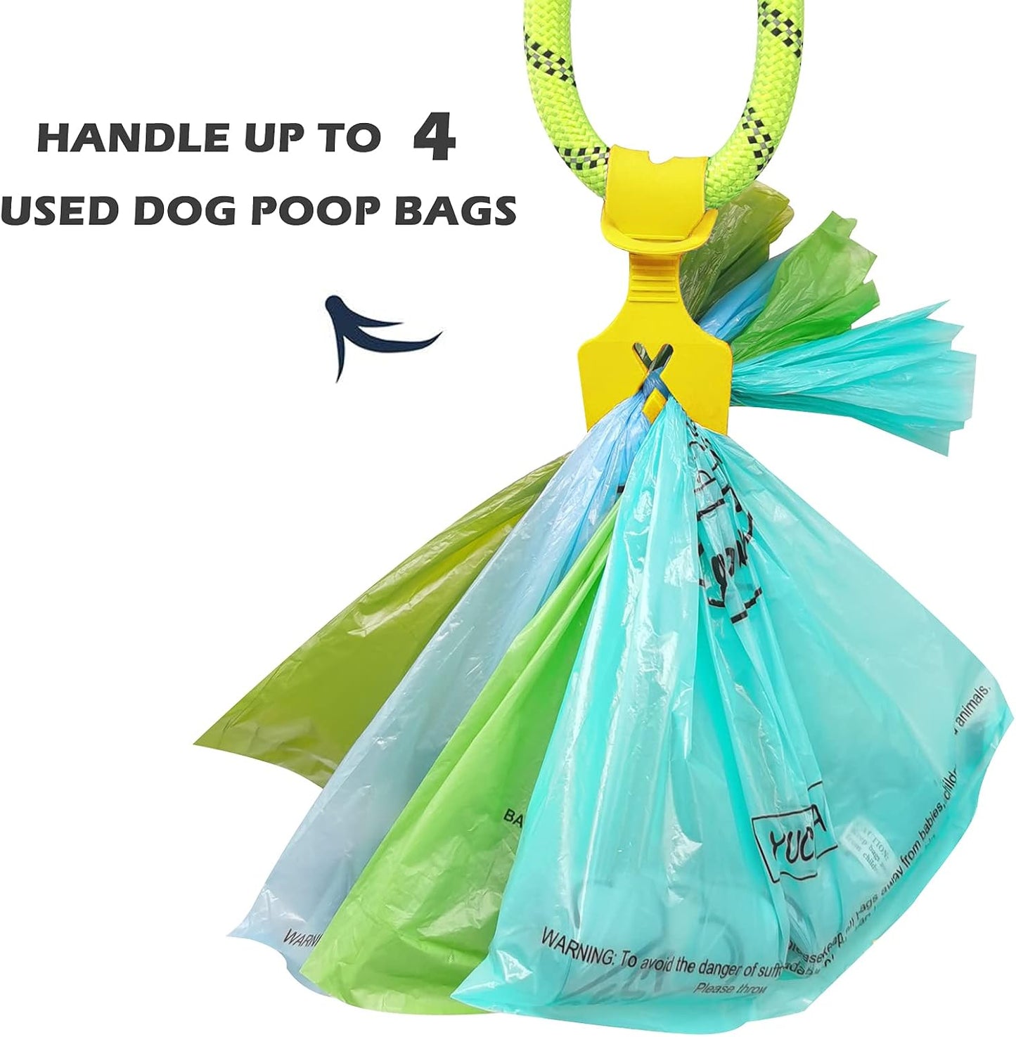 Dog Poop Carrier for Leash Rope Silicon Doggie Poo Carrier for Lead (Lemon Yellow, 1 Count)