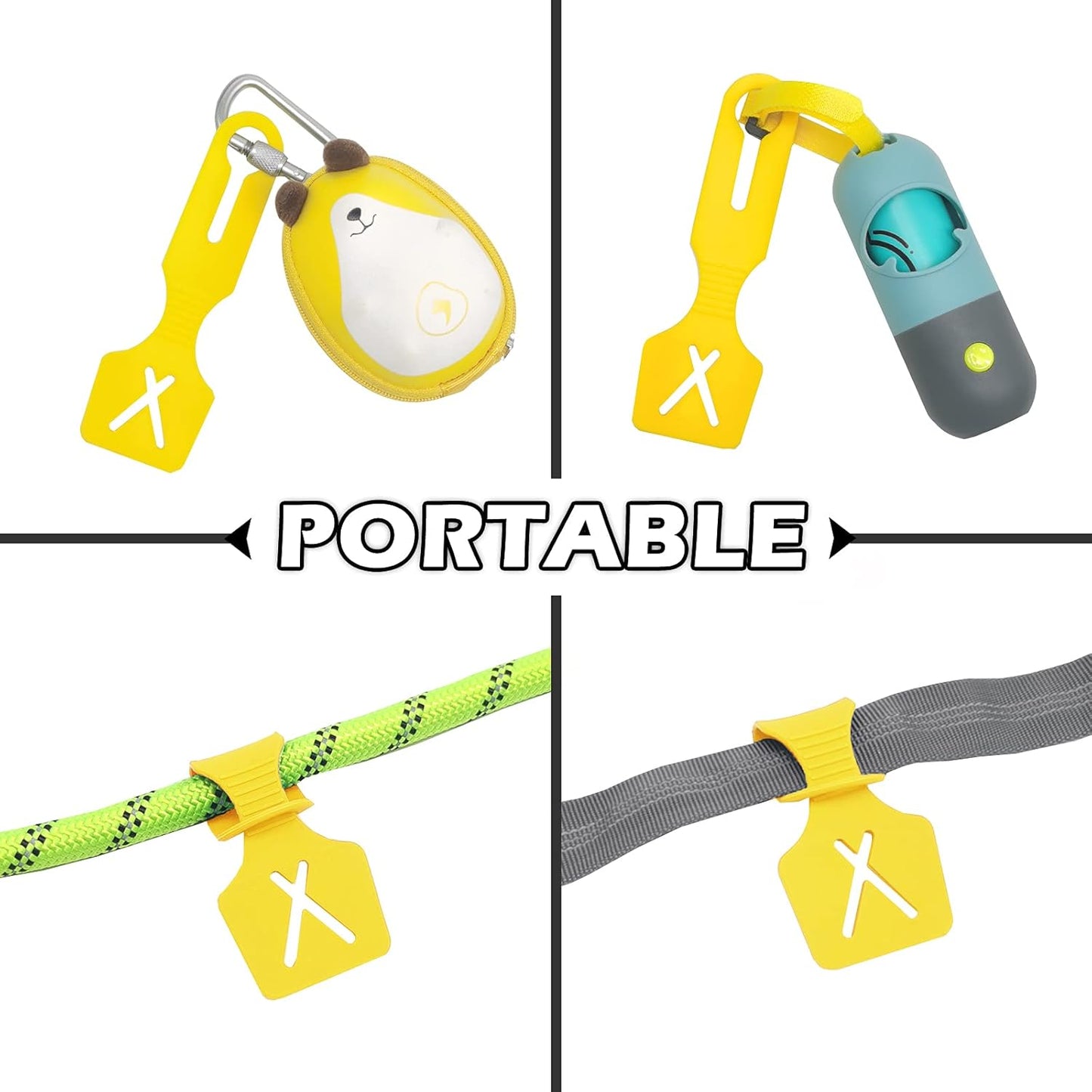 Dog Poop Carrier for Leash Rope Silicon Doggie Poo Carrier for Lead (Lemon Yellow, 1 Count)