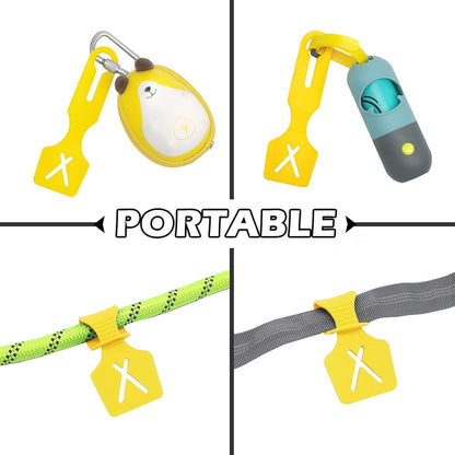 Dog Poop Carrier for Leash Rope Silicon Doggie Poo Carrier for Lead (Lemon Yellow, 1 Count)