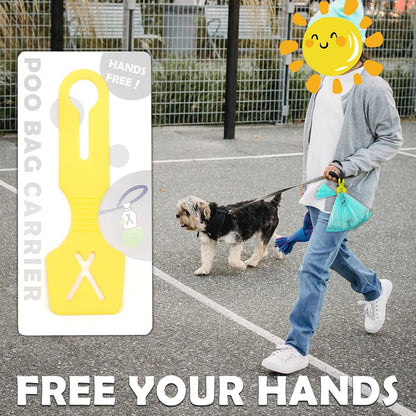 Dog Poop Carrier for Leash Rope Silicon Doggie Poo Carrier for Lead (Lemon Yellow, 1 Count)