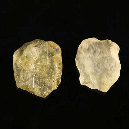 (8gm) (2pcs) Raw Libyan Desert Glass/Natural Golden Tektite, Rare Loose Gemstone Wholesale Bulk Rough Jewelry Making Supply, Wire Wrapping, DIY, Gem Collectibles (16-22mm)