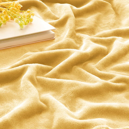 Fleece Blanket Soft Plush Twin Size Blanket Cream Yellow 60"x80" | Ultra Soft Fleece, Plush Microfiber, Lightweight Warmth, All Season Comfort, Fade Resistant, Machine Washable, Couch Sofa Bed