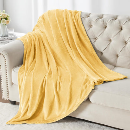Fleece Blanket Soft Plush Twin Size Blanket Cream Yellow 60"x80" | Ultra Soft Fleece, Plush Microfiber, Lightweight Warmth, All Season Comfort, Fade Resistant, Machine Washable, Couch Sofa Bed