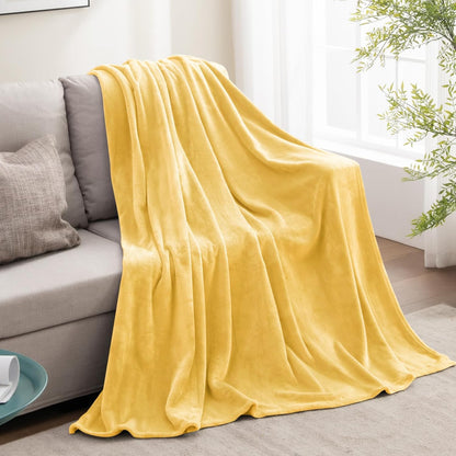 Fleece Blanket Soft Plush Twin Size Blanket Cream Yellow 60"x80" | Ultra Soft Fleece, Plush Microfiber, Lightweight Warmth, All Season Comfort, Fade Resistant, Machine Washable, Couch Sofa Bed