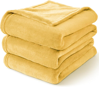 Fleece Blanket Soft Plush Twin Size Blanket Cream Yellow 60"x80" | Ultra Soft Fleece, Plush Microfiber, Lightweight Warmth, All Season Comfort, Fade Resistant, Machine Washable, Couch Sofa Bed