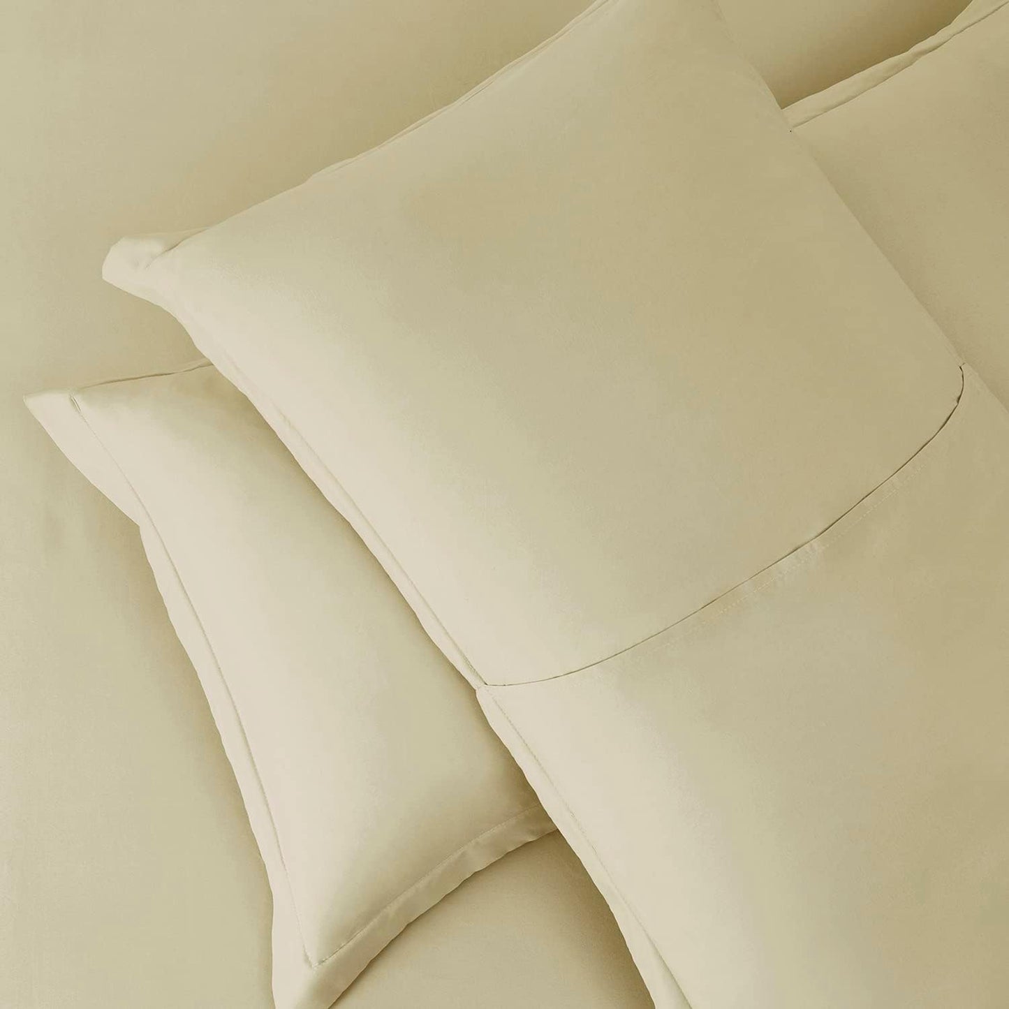 Vanilla Yellow Duvet Cover Full Size 3 Piece Set | Soft Double Brushed Bedding Set, Button Closure, 1 Duvet Cover 80x90 Inches, 2 Pillow Shams