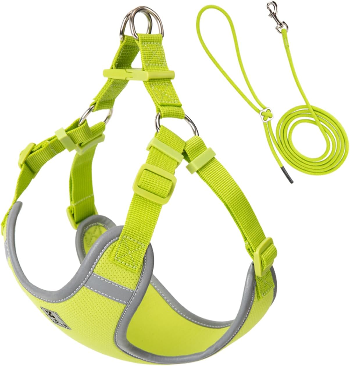 Dog Harness, Reflective No-Pull Pet Vest Harness for Small Medium Dogs, Adjustable Breathable Sandwich Mesh Fabric Harness for Walking Hiking Outdoor (Lemon Yellow, XXS)