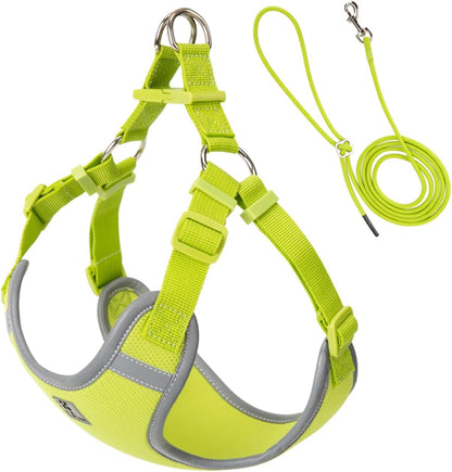 Dog Harness, Reflective No-Pull Pet Vest Harness for Small Medium Dogs, Adjustable Breathable Sandwich Mesh Fabric Harness for Walking Hiking Outdoor (Lemon Yellow, XXS)