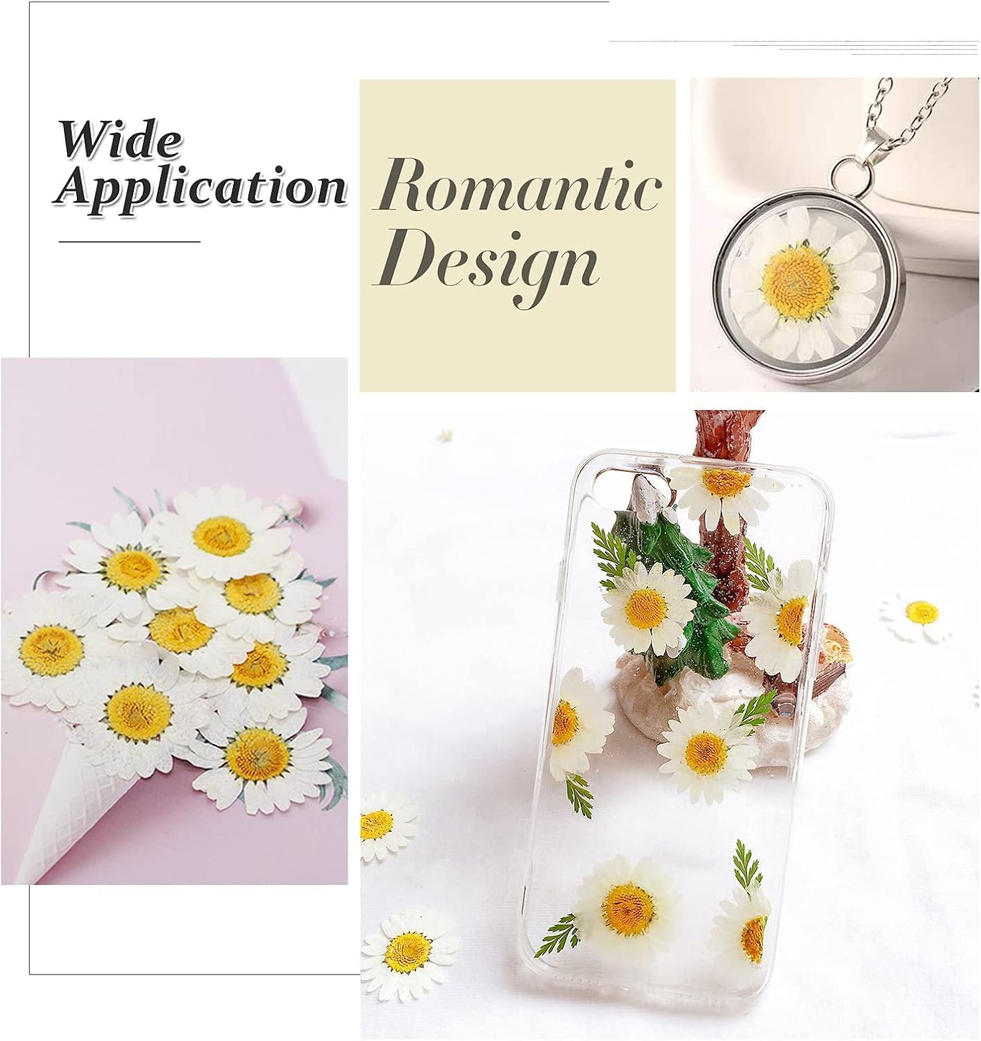 Large Size Golden Yellow Dried Sunflowers for Crafts Embellishment, Natural Real Pressed African Daisy for Resin DIY Jewellery Candle Making Phone Case Home Wedding Decor (3.14-3.54IN)