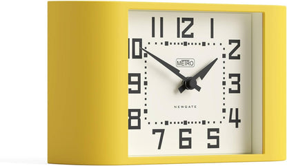 ® Mini Metro Desk Clock | Retro Mantel Clock | Citrus Yellow | Mid-Century Style for Desk, Table top, Shelf or Bedside