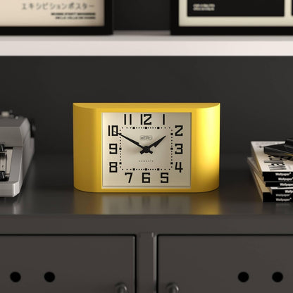 ® Mini Metro Desk Clock | Retro Mantel Clock | Citrus Yellow | Mid-Century Style for Desk, Table top, Shelf or Bedside