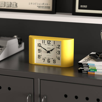 ® Mini Metro Desk Clock | Retro Mantel Clock | Citrus Yellow | Mid-Century Style for Desk, Table top, Shelf or Bedside