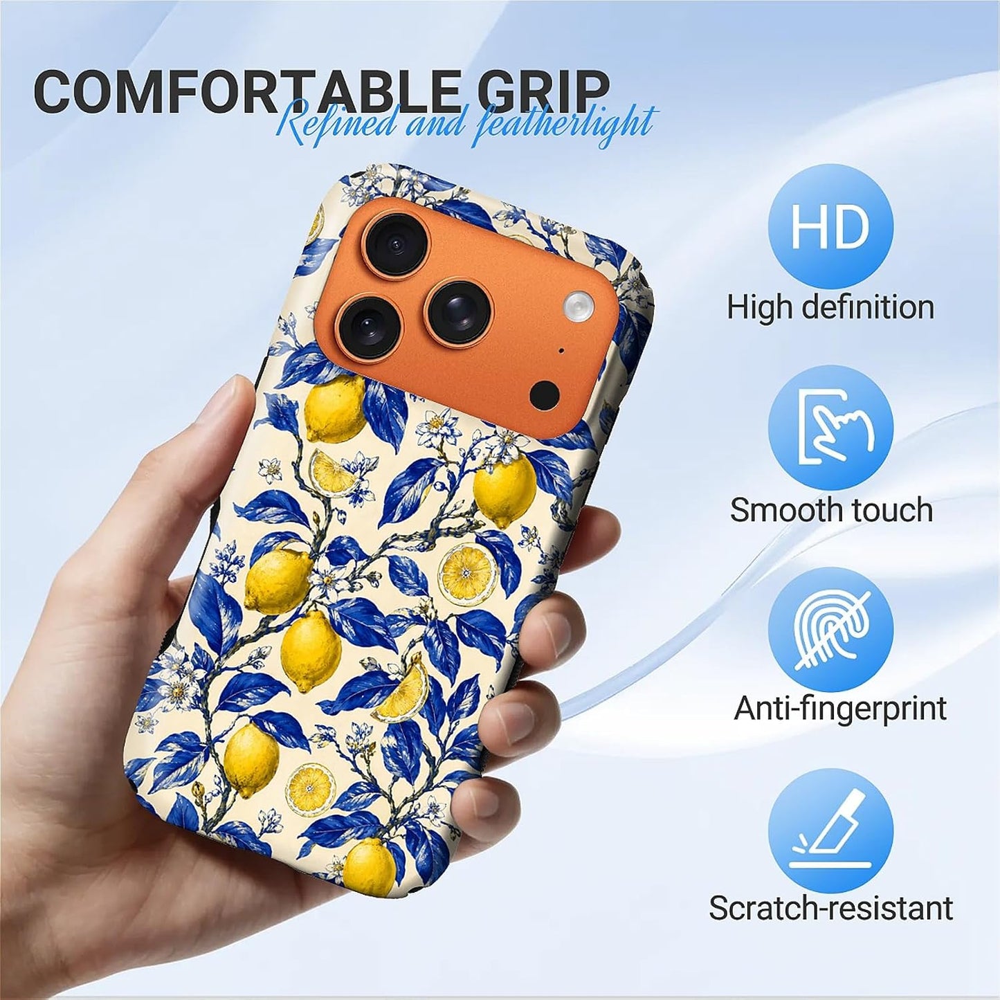 Magnetic Case for iPhone 17 Pro Max,Compatible with Magsafe Upgrade,PC Hard Shell & Silicone Inner Bumper,Anti-Scratch Full-Body Cover Shockproof Slim Design -Retro Lemon Tree