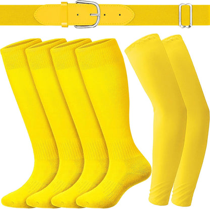 Baseball Belt and Socks Combo Softball Arm Sleeve UV Protection Compression Sleeves Adjustable Elastic Belt