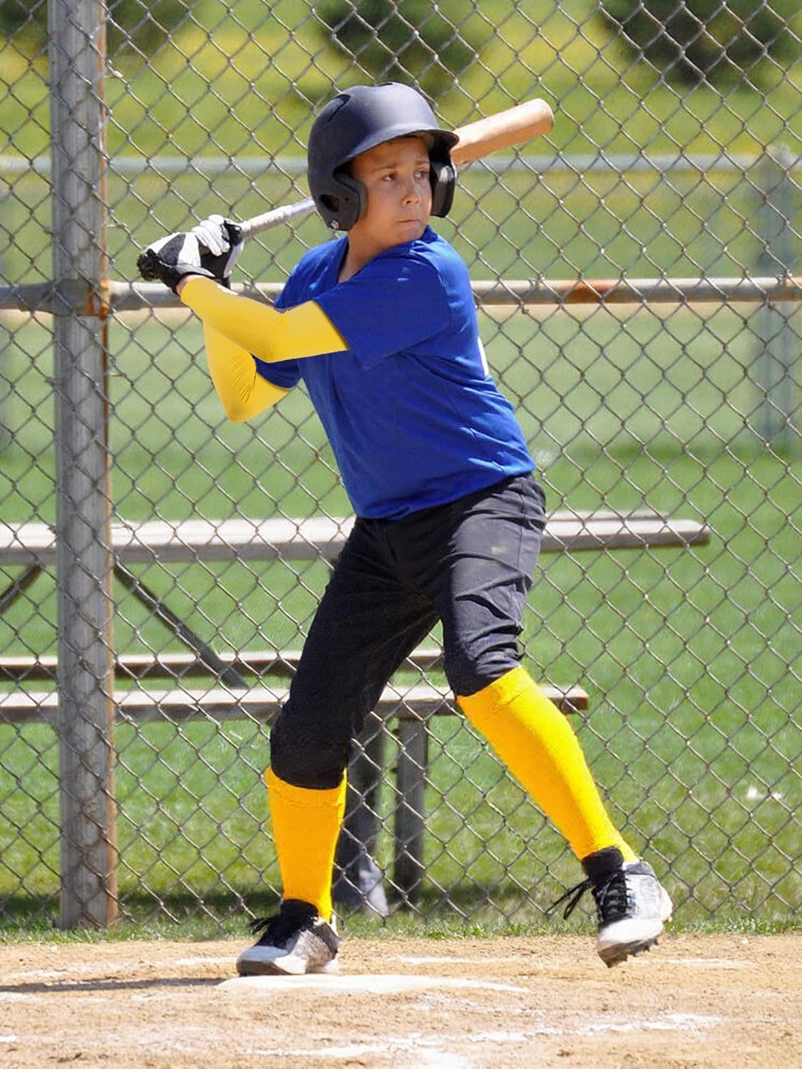 Baseball Belt and Socks Combo Softball Arm Sleeve UV Protection Compression Sleeves Adjustable Elastic Belt