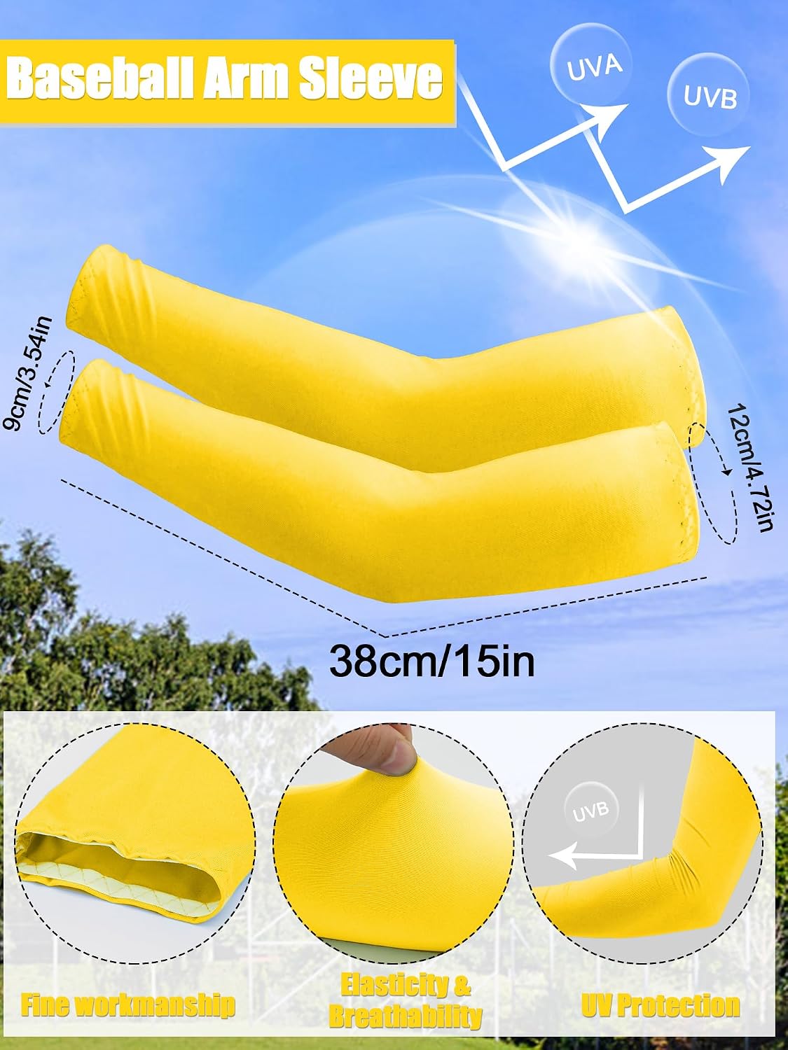 Baseball Belt and Socks Combo Softball Arm Sleeve UV Protection Compression Sleeves Adjustable Elastic Belt