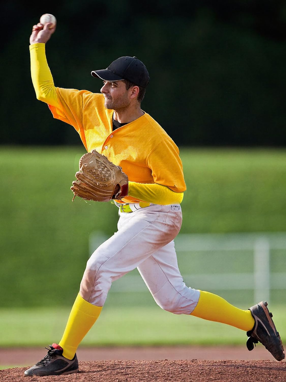Baseball Belt and Socks Combo Softball Arm Sleeve UV Protection Compression Sleeves Adjustable Elastic Belt