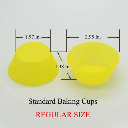 Yellow Cupcake Liners Greaseproof Paper Standard Baking Cups for Party and More, 150-Count