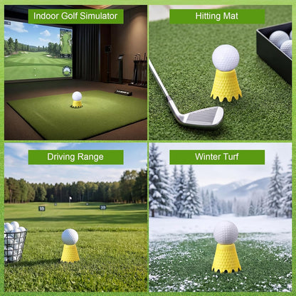 Golf Simulator Tees, 8 Fixed Heights for Golf Mats | Flexible LDPE Golf Tees for Indoor Simulators and Flat Mats; 8-Piece Set Has 1 Per Height, 16-Piece Set Has 2