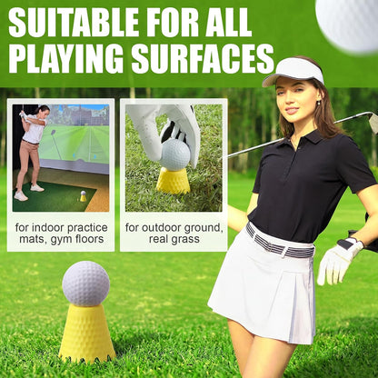 Golf Simulator Tees, 8 Fixed Heights for Golf Mats | Flexible LDPE Golf Tees for Indoor Simulators and Flat Mats; 8-Piece Set Has 1 Per Height, 16-Piece Set Has 2