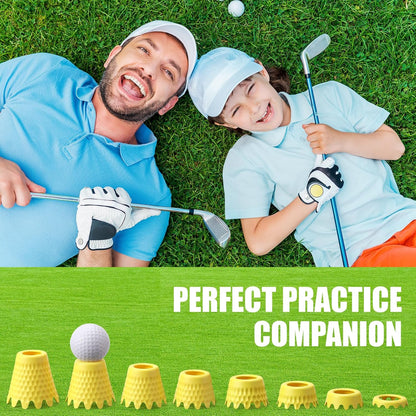 Golf Simulator Tees, 8 Fixed Heights for Golf Mats | Flexible LDPE Golf Tees for Indoor Simulators and Flat Mats; 8-Piece Set Has 1 Per Height, 16-Piece Set Has 2