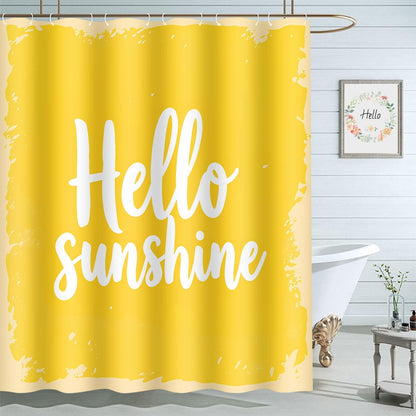 Hello Sunshine Yellow Shower Curtains Bathroom Curtain Waterproof with Hooks 72x72 Inch for Men Women Boys Girls