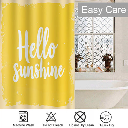 Hello Sunshine Yellow Shower Curtains Bathroom Curtain Waterproof with Hooks 72x72 Inch for Men Women Boys Girls
