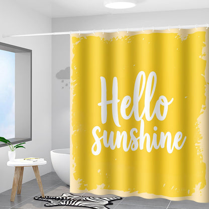 Hello Sunshine Yellow Shower Curtains Bathroom Curtain Waterproof with Hooks 72x72 Inch for Men Women Boys Girls