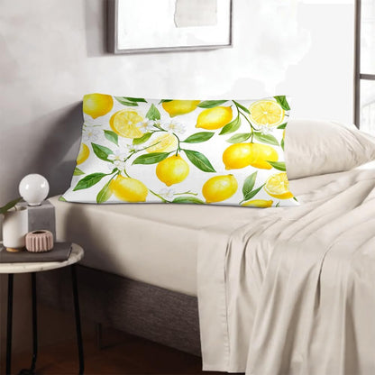 Yellow Lemon Decorative Pillowcases 20X30 Inch Throw Pillow Cover Sham Queen for Home Bedroom Men Women