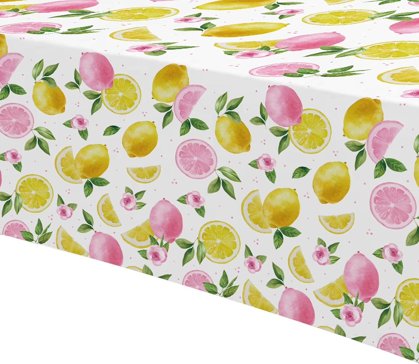 Lemon Party Decorations Tablecloth for Girls Birthday Baby Shower Bridal Shower, 3 Pack Disposable Summer Pink Lemon Birthday Party Supplies Table Cover, 55in x 86in