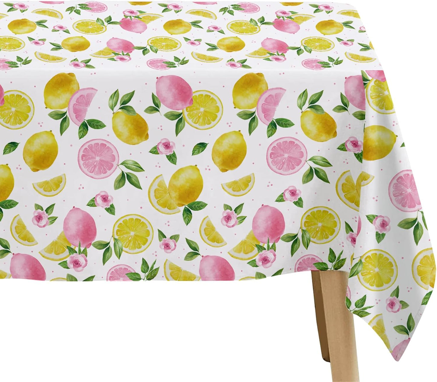 Lemon Party Decorations Tablecloth for Girls Birthday Baby Shower Bridal Shower, 3 Pack Disposable Summer Pink Lemon Birthday Party Supplies Table Cover, 55in x 86in