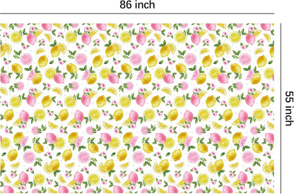 Lemon Party Decorations Tablecloth for Girls Birthday Baby Shower Bridal Shower, 3 Pack Disposable Summer Pink Lemon Birthday Party Supplies Table Cover, 55in x 86in