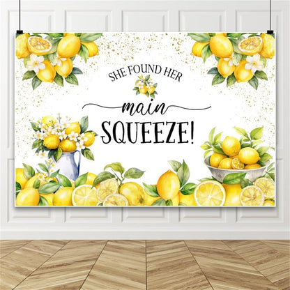 Lemonade Bridal Shower Decorations 8x6.5ft She Found Her Main Squeeze Backdrop Bachelorette Wedding Engagement Party Supplies Lemonade Theme Banner Vinyl