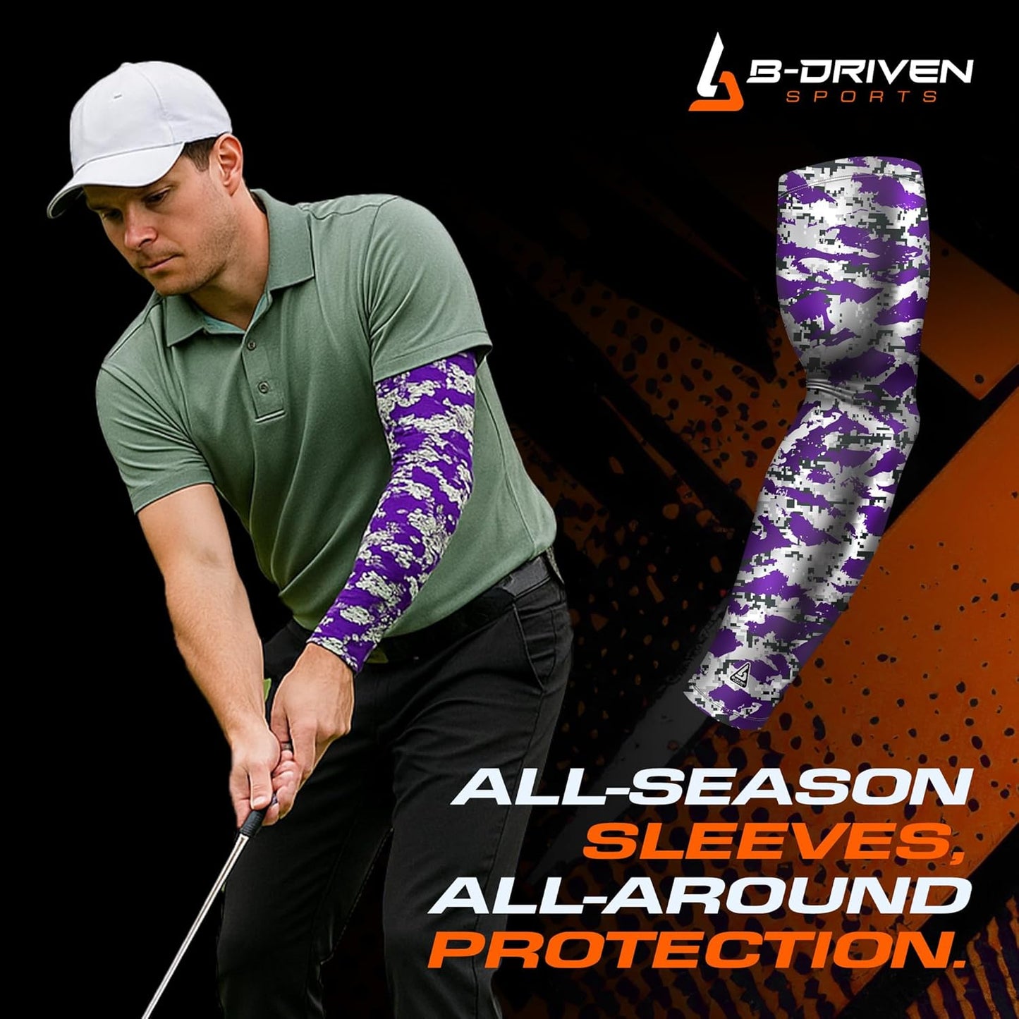 Pro Fit Compression Arm Sleeve - Arm Sleeve for Men Women & Youth - Basketball, Baseball, Football - Single