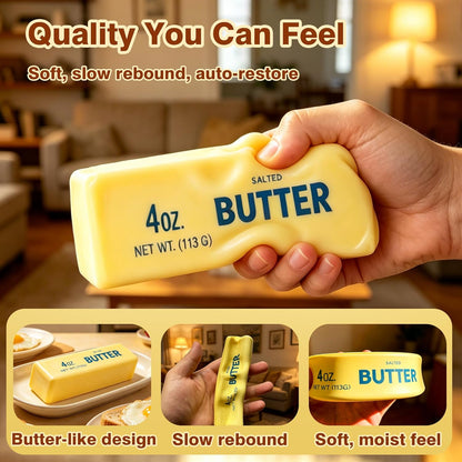 Butter Squishy, Slow Rising Butter Squeeze Toy, Cream Scented Butter Squeeze Toys, Stress Relief Toy for Relaxation, Soft & Safe PU Great for Home Office School(Yellow)