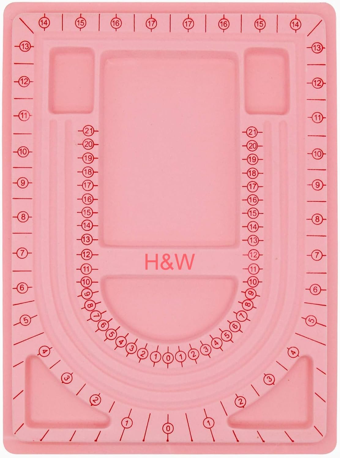 Pink Bead Board with Flock, 9.5 by 12.9-inch, Design Beading Board Tray | DIY Craft Tool for Girl and Necklace Beading Jewelry Designer