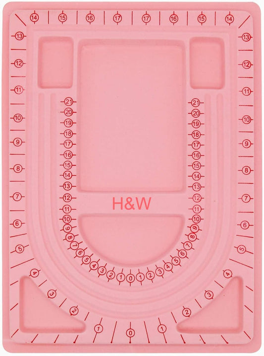 Pink Bead Board with Flock, 9.5 by 12.9-inch, Design Beading Board Tray | DIY Craft Tool for Girl and Necklace Beading Jewelry Designer