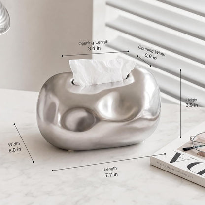 Decorative Tissue Box Cover Ceramic Modern Tissue Box Holder Facial Napkin Holder Tissue Box Dispenser for Bathroom Vanity, Living Room, Bedroom Dresser, Night Stand, Kitchen Countertop Office Desk