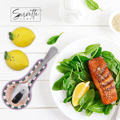 Lemon Salt & Pepper Shakers with Mini Lemon Spoon Rest