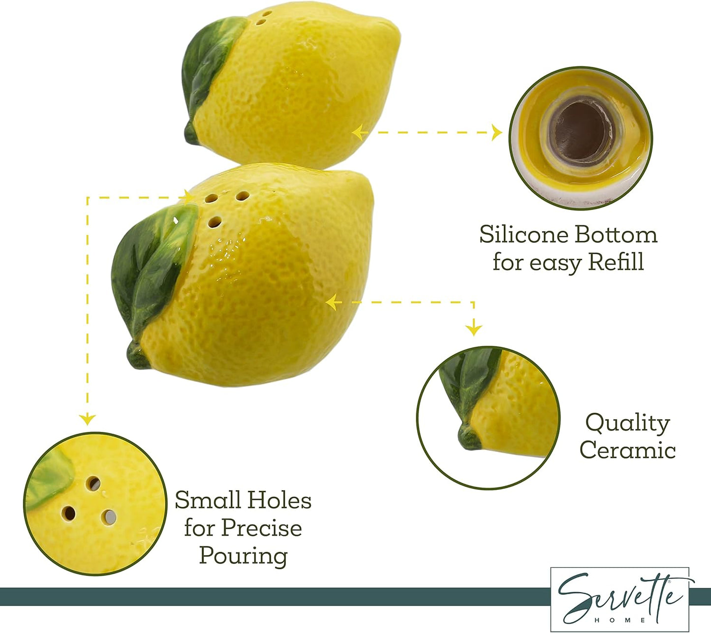 Lemon Salt & Pepper Shakers with Mini Lemon Spoon Rest