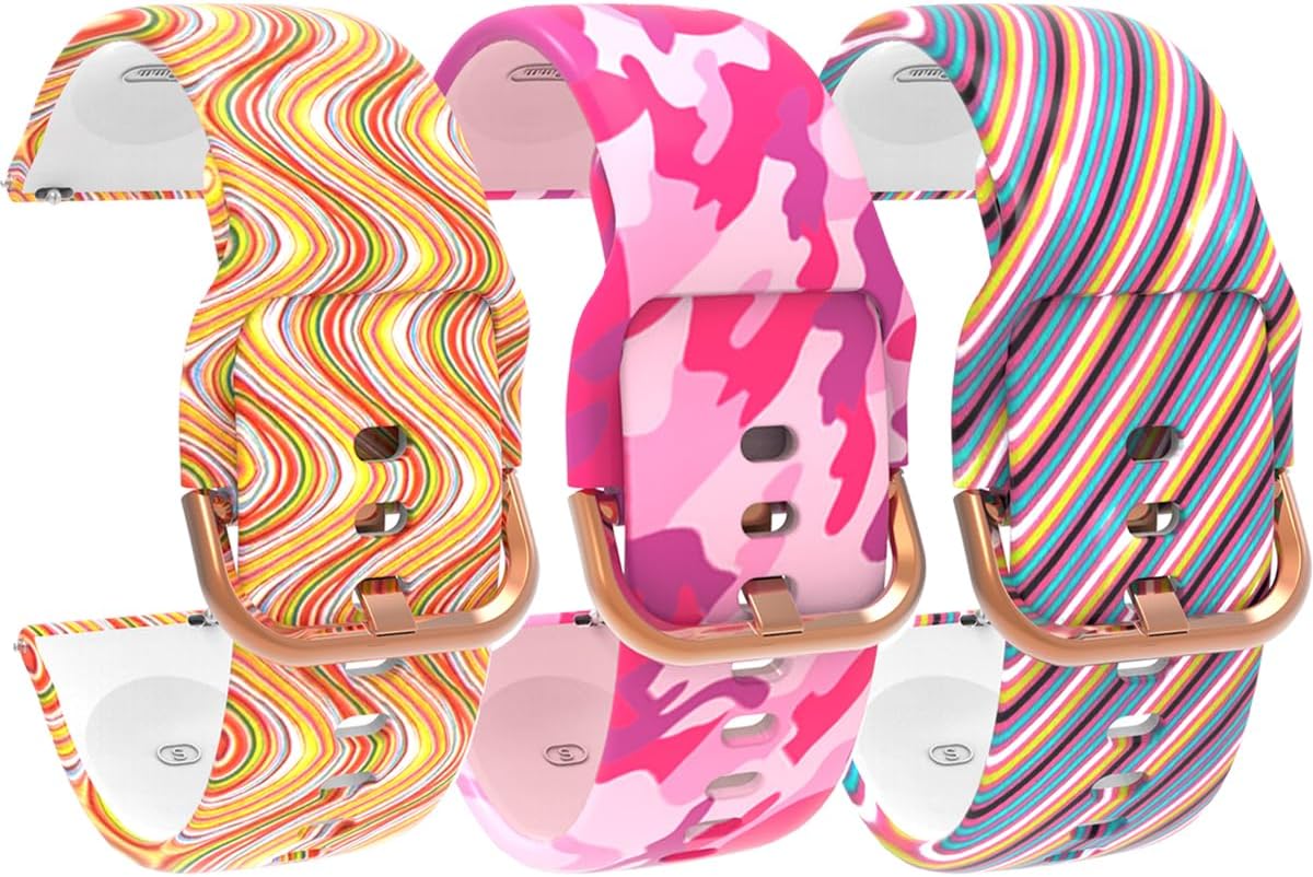 Silicone Pattern Wristband Compatible with TOZO S3/TOZO S5 Smart Watch Band(Not for S2/S1),Quick Release Replacement Bracelet Strap for TOZO S3/S5 Smartwatch