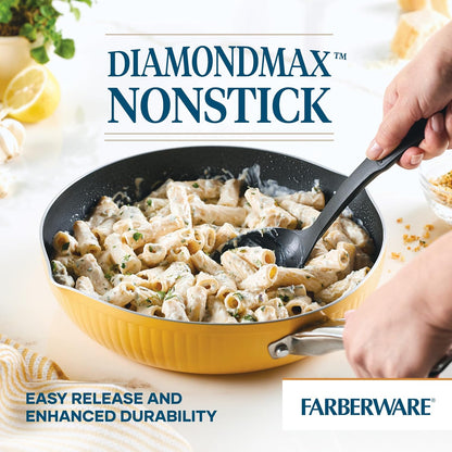 Style Nonstick Cookware Frying Pan/Skillet with Pour Spouts, Dishwasher Safe, 11.25 Inch - Yellow