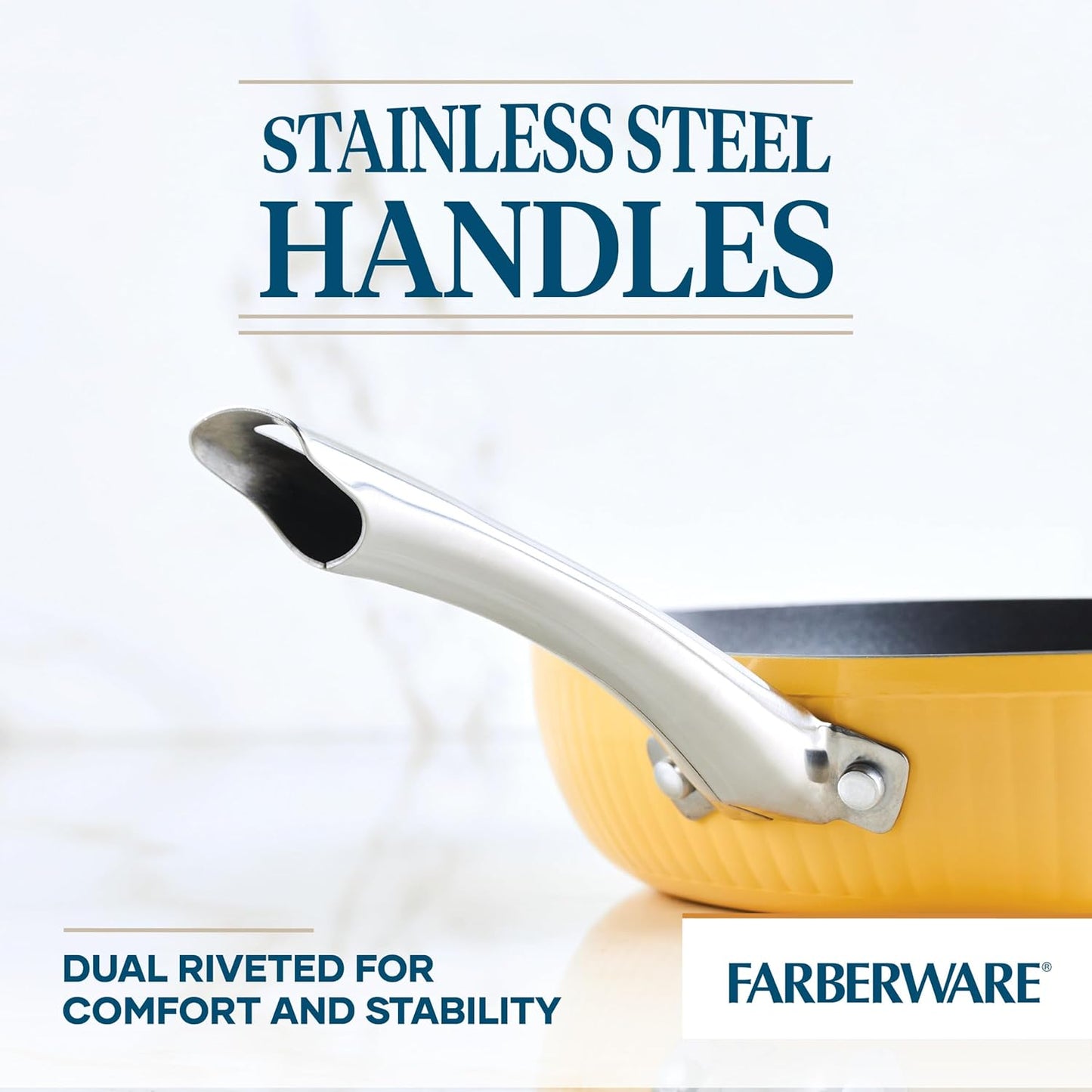 Style Nonstick Cookware Frying Pan/Skillet with Pour Spouts, Dishwasher Safe, 11.25 Inch - Yellow