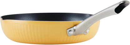 Style Nonstick Cookware Frying Pan/Skillet with Pour Spouts, Dishwasher Safe, 11.25 Inch - Yellow
