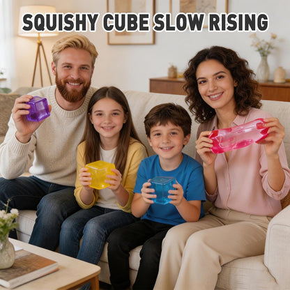 Squeeze Toys Squishy Block Set, Slow Rising Sensory Stress Relief Fidgets, Calm Down Anxiety Relief for Kids Adults, 2 Pack - Yellow & Purple